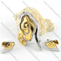 Stainless Steel Propitious Cloud jewelry set -s000027