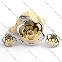 Hollow Rose Flower Stainless Steel jewelry set-s000051