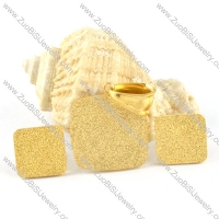 Gold Sand Square Stainless Steel jewelry set-s000096