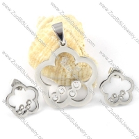 Silver Hollow Plum Blossom Stainless Steel jewelry set-s000130