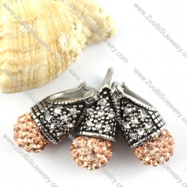 Vintage Stainless Steel jewelry set with Rhinestone Ball -s000137