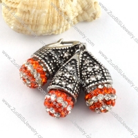 Stainless Steel jewelry set with Red Rhinestone Ball -s000138