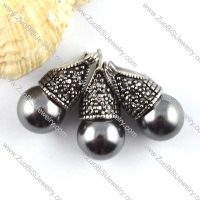 Vintage Stainless Steel jewelry set with Gray Pearl -s000139