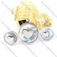 Shell Stainless Steel Heart Jewelry Set -s000143