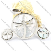 Silver Shell Dragonfly Stainless Steel jewelry set-s000149