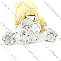 Silver Shell Bear Stainless Steel jewelry set-s000150