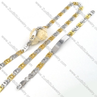550mm Stainless Steel Eyelet Necklace Chain Set -s000164