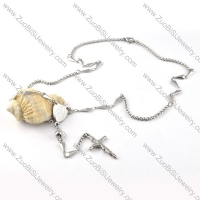 Stainless Steel Chain Necklace with Cross Pendant n000034