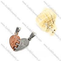 Two Tones Love Stainless Steel Pendant - p000004