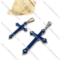 Blue Cross Stainless Steel Couple Pendants - p000034