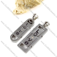 Silver LOVE Stainless Steel Couple Pendants - p000044