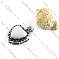 Off-white Stone Hear Pendant in Stainless Steel - p000097