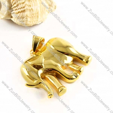 Gold Elephant Stainless Steel Pendant - p000102