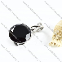 Black Faceted Stone Stainless Steel Pendant - p000104