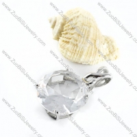 Clear Faceted Stone Stainless Steel Pendant - p000105