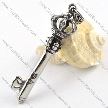 Crown Stainless Steel Key Pendant - p000183