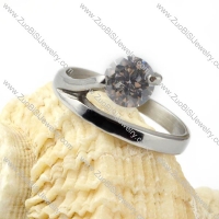 1pc Zircon Stone Stainless Steel Wedding Ring - r000030