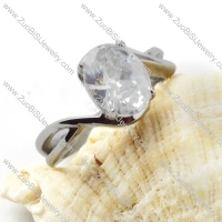 Big Zircon Stainless Steel Promise Ring - r000032