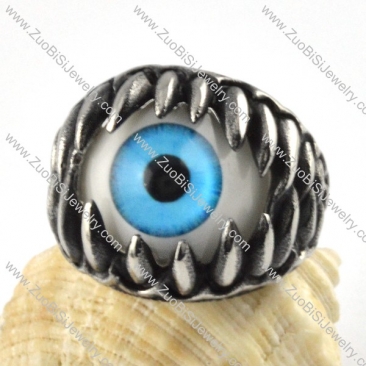 Stainless Steel Blue Wonder Eyes Ring - r000066