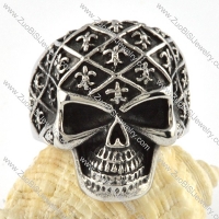 Stainless Steel Cross Skull Ring - r000075