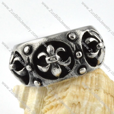 French Stainless Steel Cross Ring - r000080