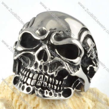 Big Stainless Steel Skull Maid Ring - r000091