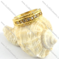 Loyal Gold Stainless Steel ring with Zircon - r000175