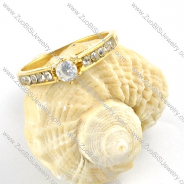 Gold Stainless Steel Promise Ring - r000178