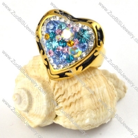 Loyal crystal Ring in Gold Stainless Steel - r000204