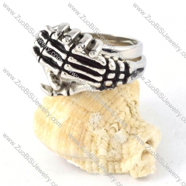 Human Skeleton Knuckle Finger Ring in Stainless Steel - r000301