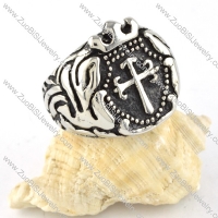 Stainless Steel Crown Cross Ring for Prince - r000312