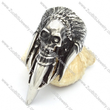 Stainless Steel Skull Ring - r000319