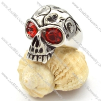 Skull Rings with big clear red eyes -r000469