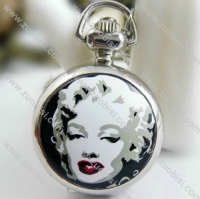 Fashion Silver Marilyn Monroe Pocket Watch Chain - PW000017