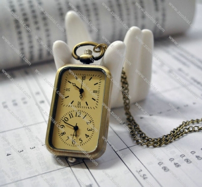 Fashion Double Movements Square Pocket Watch for Uniset -PW000109