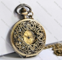 Wide Pocket Watch with Brass Watch Face -PW000297