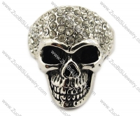 Rhinestone Forehead Stainless Steel skull Ring -JR010078