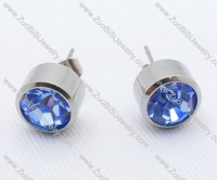 Clear Sky Blue Zircon Stainless Steel earring - JE050006