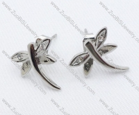 Silver Dragonfly Stainless Steel earring - JE050017