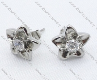 Silver five-pointed star Stainless Steel earring - JE050018