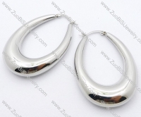 Smooth Oval Stainless Steel earring - JE050099