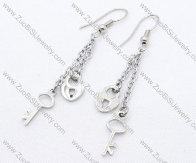 Key and Lock Stainless Steel earring - JE050143
