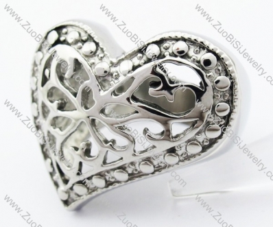 Stainless Steel Casting Heart Ring - JR050045