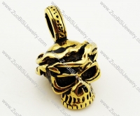 Gold Tone Stainless Steel Skull pendant - JP090309