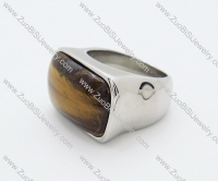 Amber Stone Stainless Steel Ring - JR090187