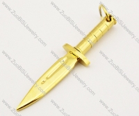 Gold Stainless Steel Sword Pendant -JP140045