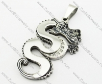 Silver Stainless Steel Dragon Pendant -JP140103