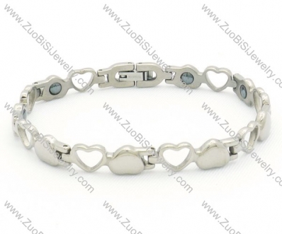 Hollowing Heart Stainless Steel Magnetic Bracelet JB220008
