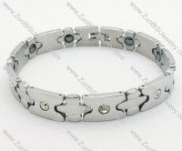 Silver Stainless Steel Magnetic Bracelet JB220016
