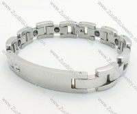 Silver Polished Stainless Steel Magnetic Bracelet JB220019